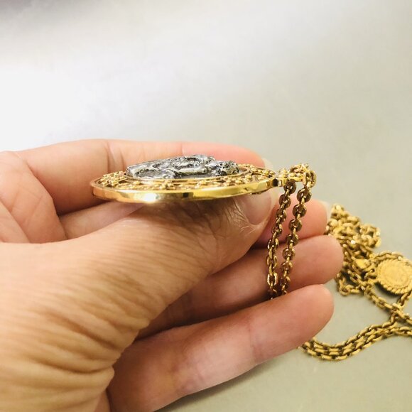 Vatican Library St. Christopher Protect Us Medallion Pendant Necklace 24" Gold - Picture 5 of 11